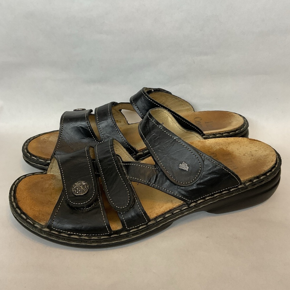 Finn Comfort Ventura-S Sandal Black Women Size 41 (10) Orthopedic Slides